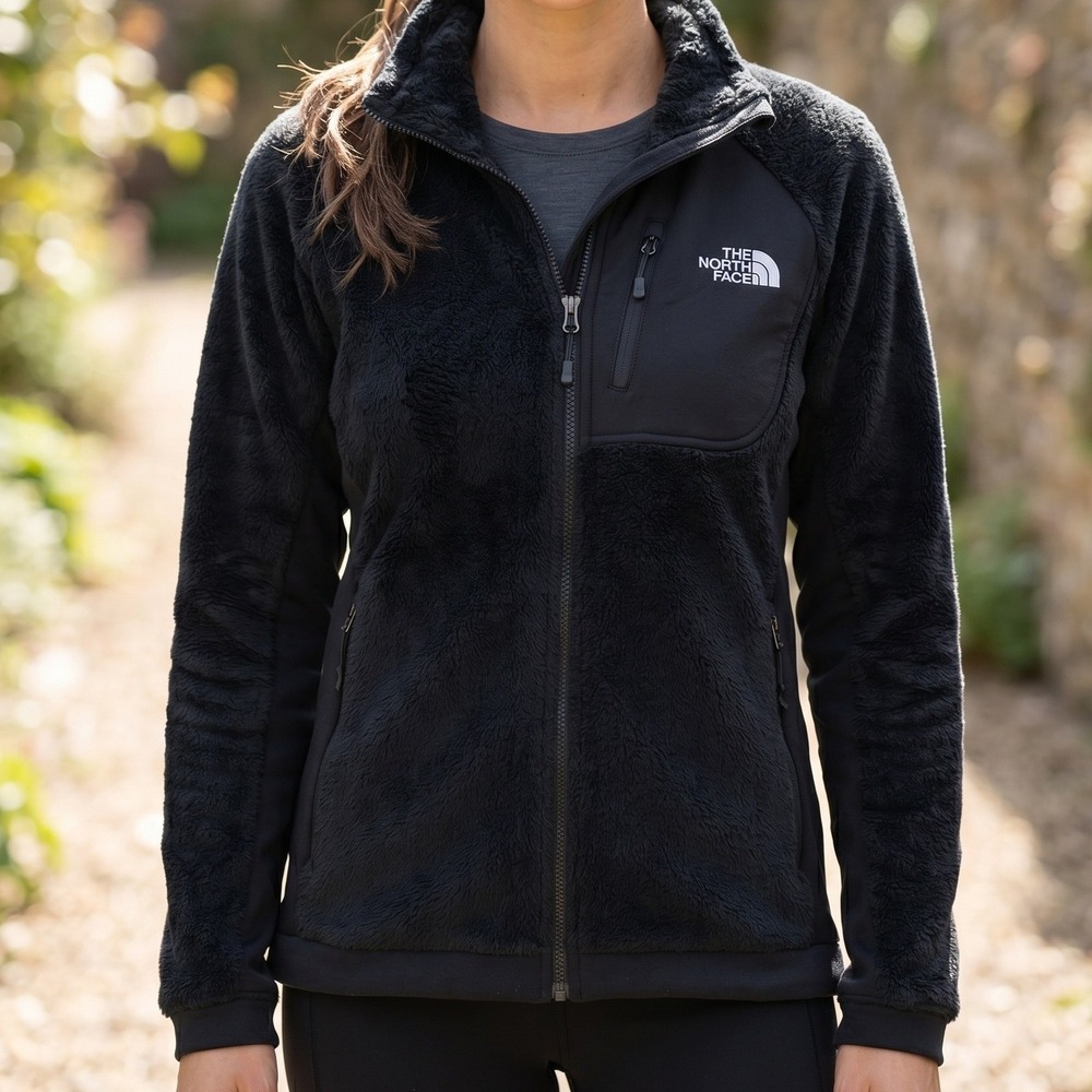 The North Face Polartec‎ Thermal Pro Fleece Full Zip Jacket Black Womens M A6FP